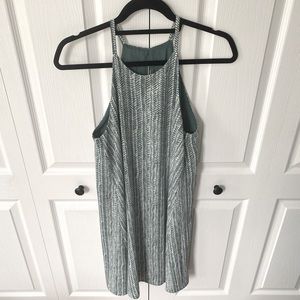 Forever 21 teal high neck flowy lined dress sz S